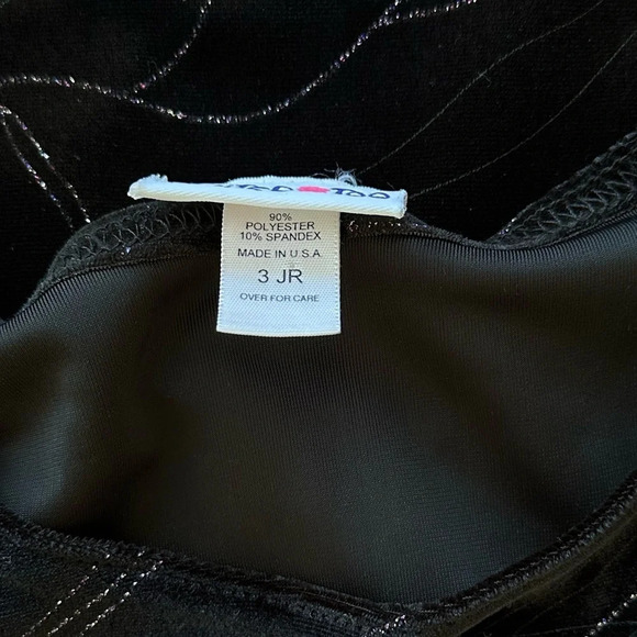 Vintage Y2k Dress Size Medium Black Velvet Glitter Whimsigoth - Picture 7 of 8